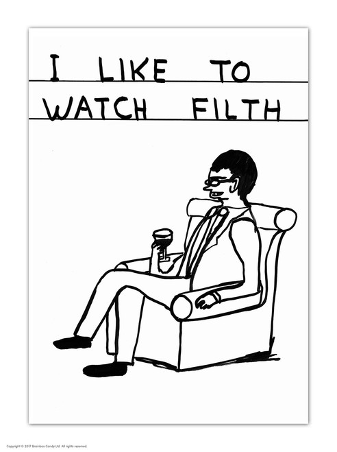 Funny Postcard Watch Filth By David Shrigley