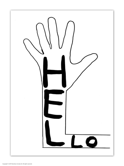 Funny Postcard Hello By David Shrigley