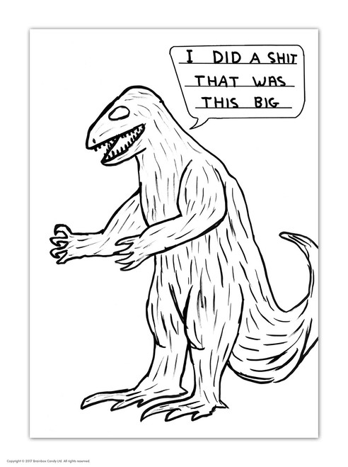 Rude Postcard Dinosaur Poo By David Shrigley