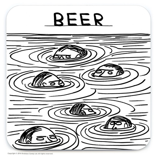 Funny Coaster - Beer Swimmers By David Shrigley