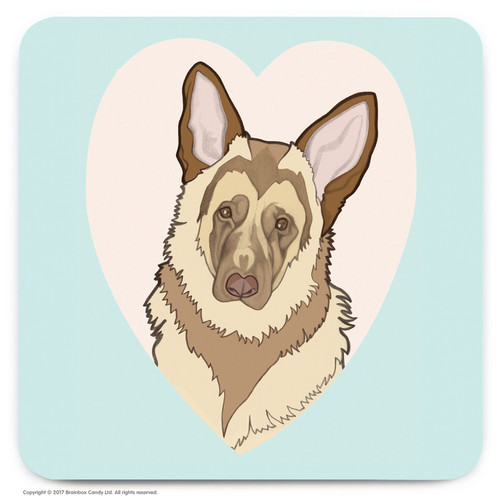 Coaster - Cute German Shepherd Heart By Fran Hooper