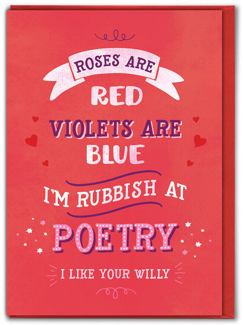 Rude Valentines Card Rubbish At Poetry By Brainbox Candy