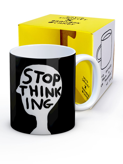 Funny Boxed Mug Stop Thinking By David Shrigley