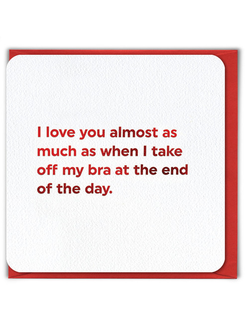 Funny Valentines Card Bra Off
