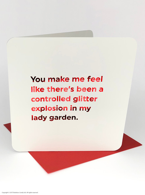 Funny Valentines Card Lady Garden Explosion