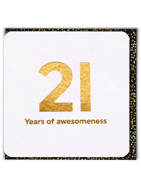 Funny 21st Birthday Card (Gold Foiled) Age 21 By Brainbox Candy