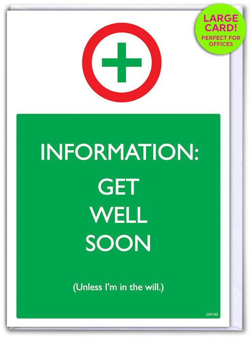 Funny LARGE Get Well Card (LW143)
