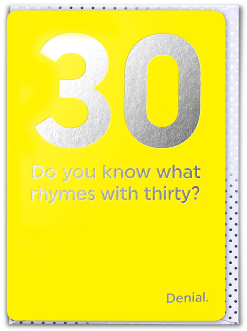 Funny 30th Birthday Card (Silver Foiled) Age 30 By Brainbox Candy