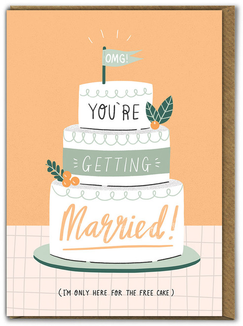 Funny Wedding Card - Free Cake By Charly Clements