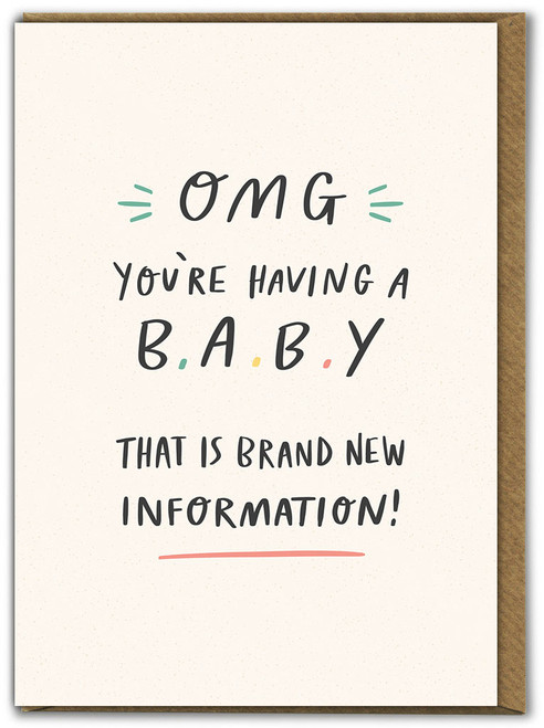 New Baby Card - OMG You're Having A Baby By Charly Clements