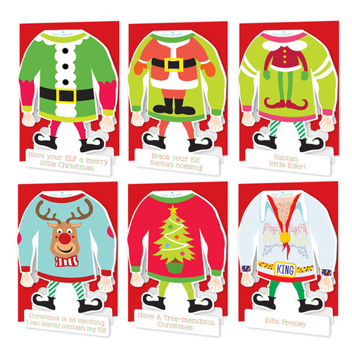 Funny Christmas Card Pack of 12 Elf Yo'Self Cards