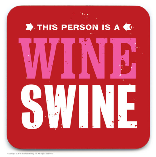 Funny Coaster (SALE) Wine Swine (Distressed Design)