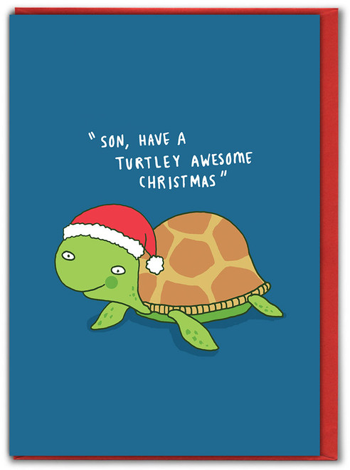 Funny Christmas Card For Son Turtley Awesome By Charly Clements