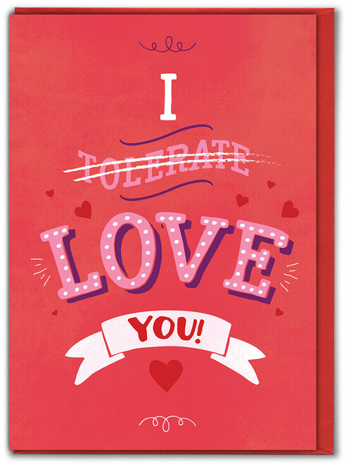 Funny Valentines Card I Tolerate You
