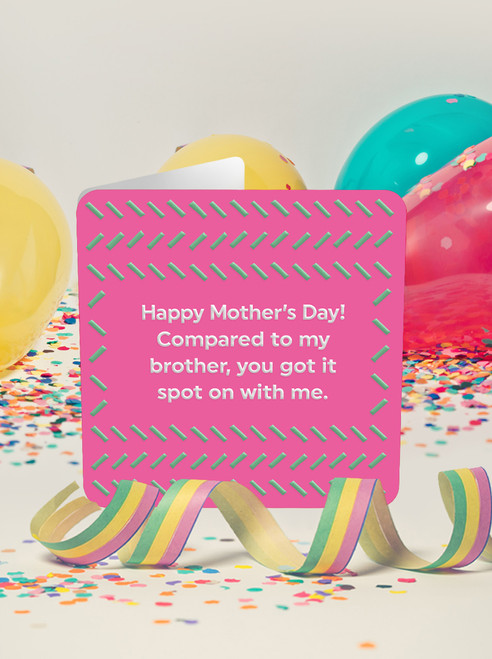 Funny Embossed Mother's Day Card Brother Spot On With Me By Brainbox Candy