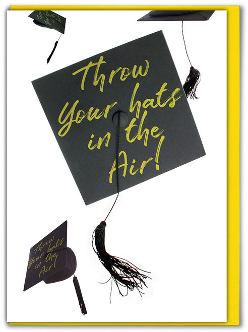 Funny Graduation Congratulations Exams Card - Throw Hats