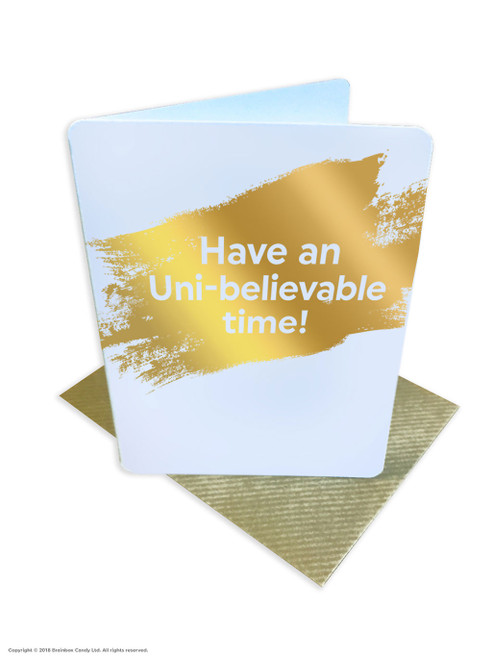 Funny Good Luck At Uni Card (Gold Foiled) Uni-believable Time