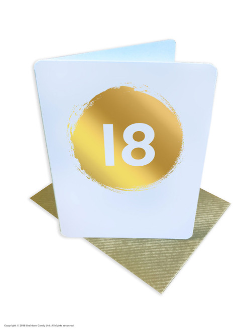 18th Birthday Card (Gold Foiled) Age 18 (DS036)