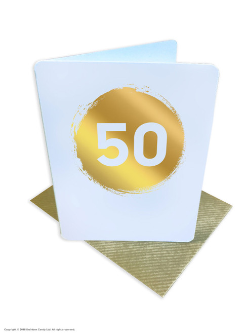 50th Birthday Card (Gold Foiled) Age 50 (DS040)