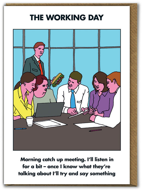 Funny Birthday Card Working Day Meeting By Modern Toss