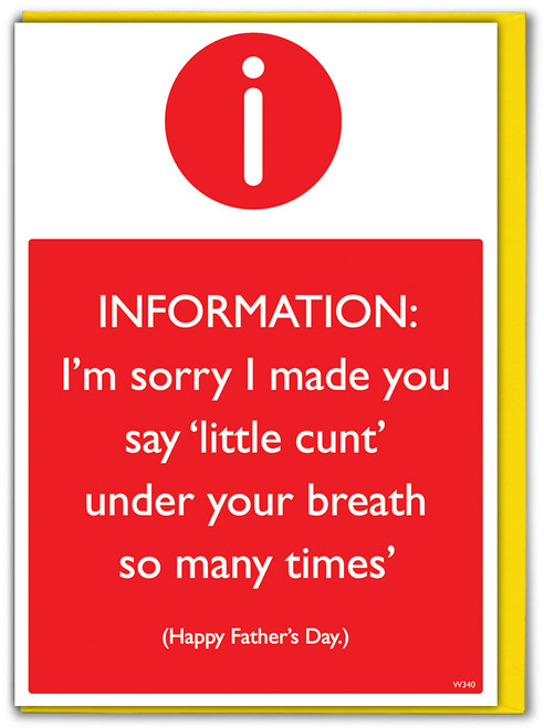 Rude Father's Day Card Little C-Word