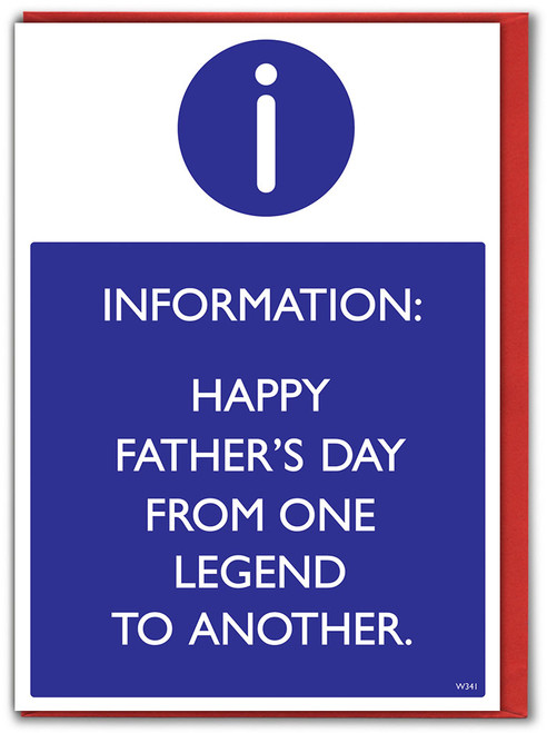 Funny Father's Day Card One Legend To Another (W341)