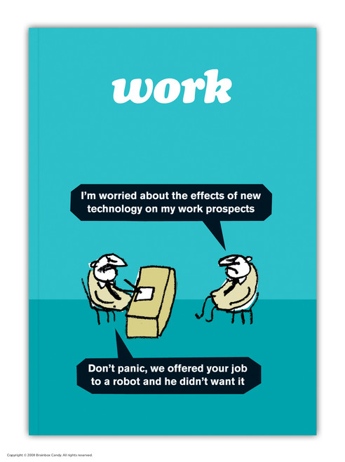 Funny A6 Notebook Work Robot By Modern Toss