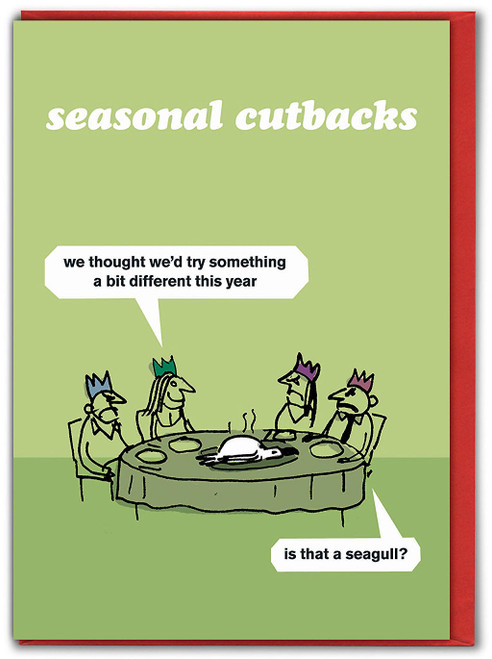 Funny Christmas Card - Seagull Cutbacks By Modern Toss