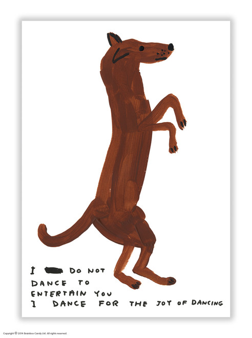 Funny Postcard Dancing Dog By David Shrigley