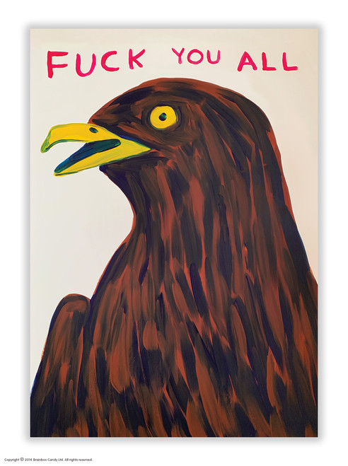 Rude Postcard F You All Bird By David Shrigley