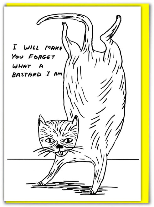 Rude Birthday Card Bastard Cat By David Shrigley