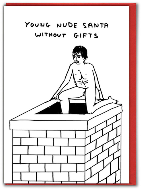 Funny Christmas Card - Young Nude Santa By David Shrigley