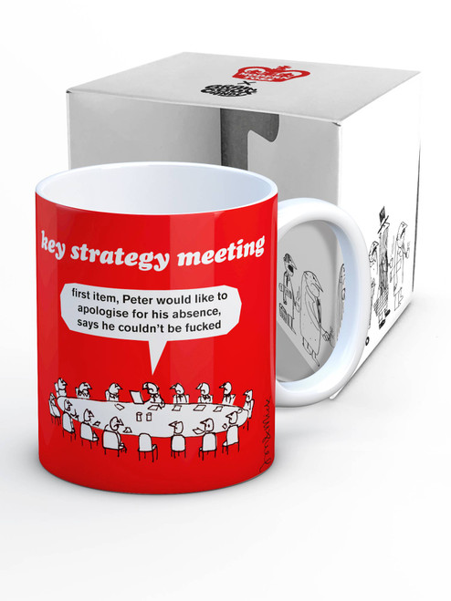 Rude Boxed Mug Key Strategy Meeting By Modern Toss