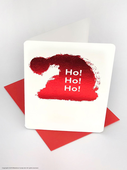 Funny Christmas Card (Red Foiled) Ho Ho Ho