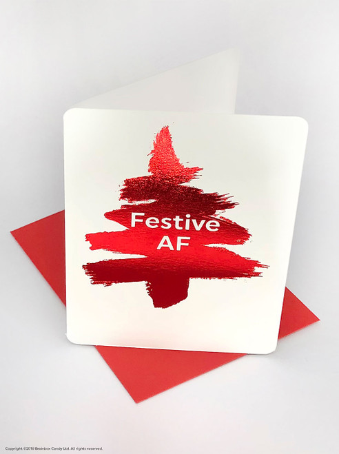 Funny Christmas Card (Red Foiled) Festive AF