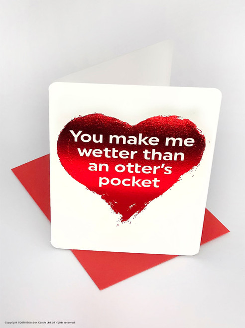Funny Valentines Card (Red Foiled) Otter's Pocket