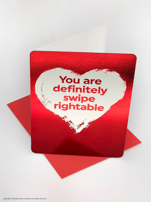 Funny Valentines Card (Red Foiled) Swipe Rightable