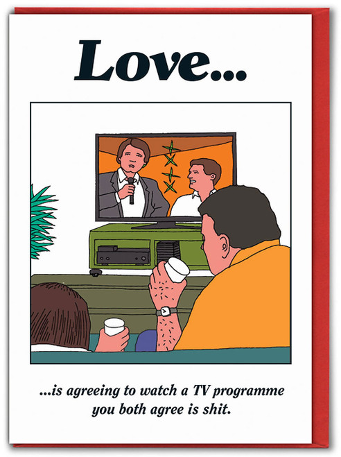 Rude Valentines Card Love Poo TV By Modern Toss