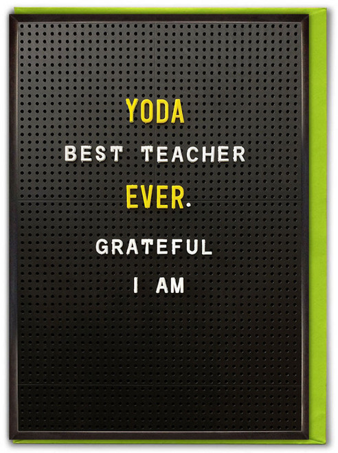 Thank You Teacher Card - Yoda Best Teacher By Brainbox Candy