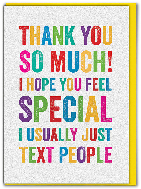 Funny Thank You Card - Usually Just Text