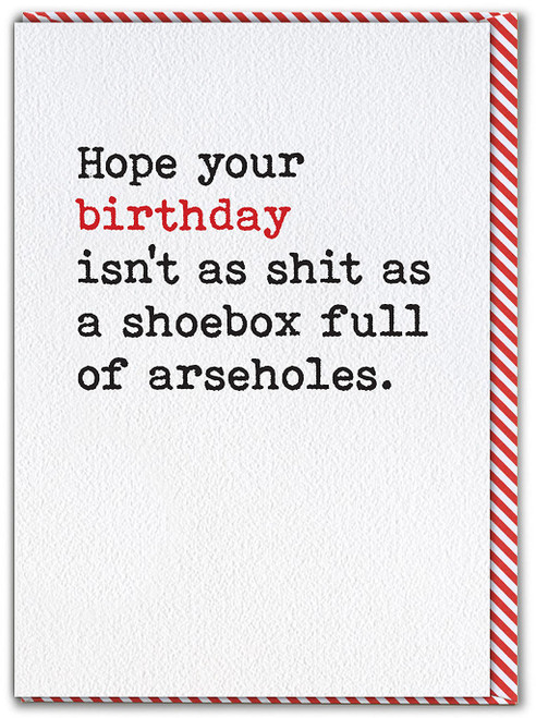 Rude Birthday Card Shoebox Arseholes