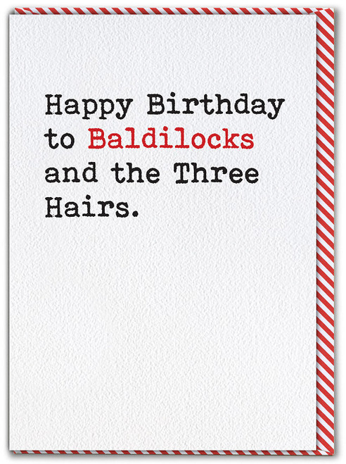 Funny Birthday Card Baldilocks By Brainbox Candy