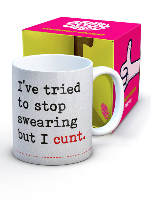 Rude Boxed Mug C-Word Stop Swearing By Brainbox Candy