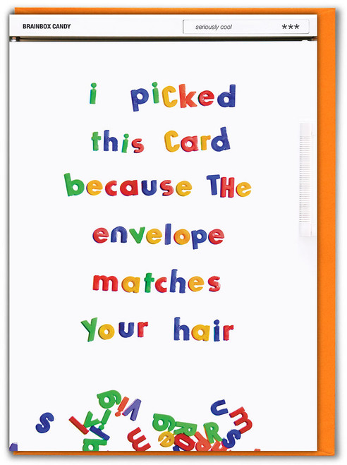 Funny Birthday Card Envelope Matches Hair (Ginger)