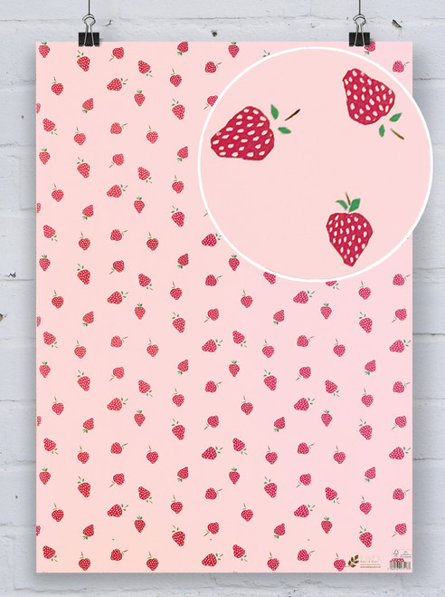 Pretty Gift Wrap - Strawberry Wrapping Paper By Rosehip