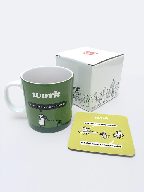 Rude Gift - Work F Off Mug & Coaster Set By Modern Toss