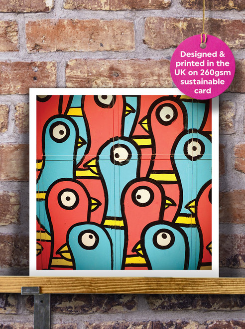 Street Art/Graffiti Style Birthday Card Birds Mural