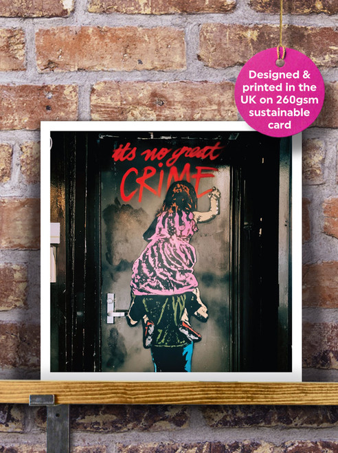Street Art/Graffiti Style Birthday Card No Great Crime Mural