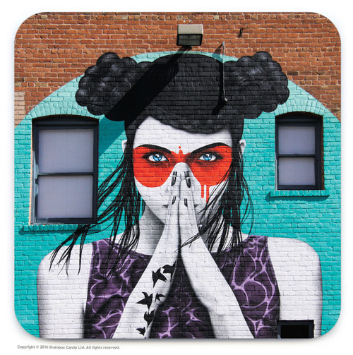 Street Art/Graffiti Coaster - Masked Lady