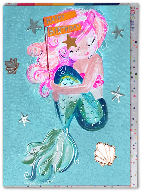 Cute Mermaid Birthday Card For Little Girls By Paper Salad